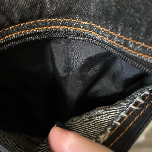 1990's Black Acid Wash Floral Embroidered Back Pack - Picture 5 of 7